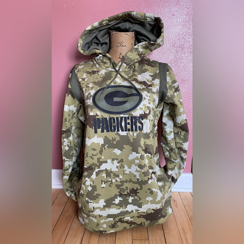Women's Large Nike Camouflage Hoodie, Green Bay Packers Salute To Service